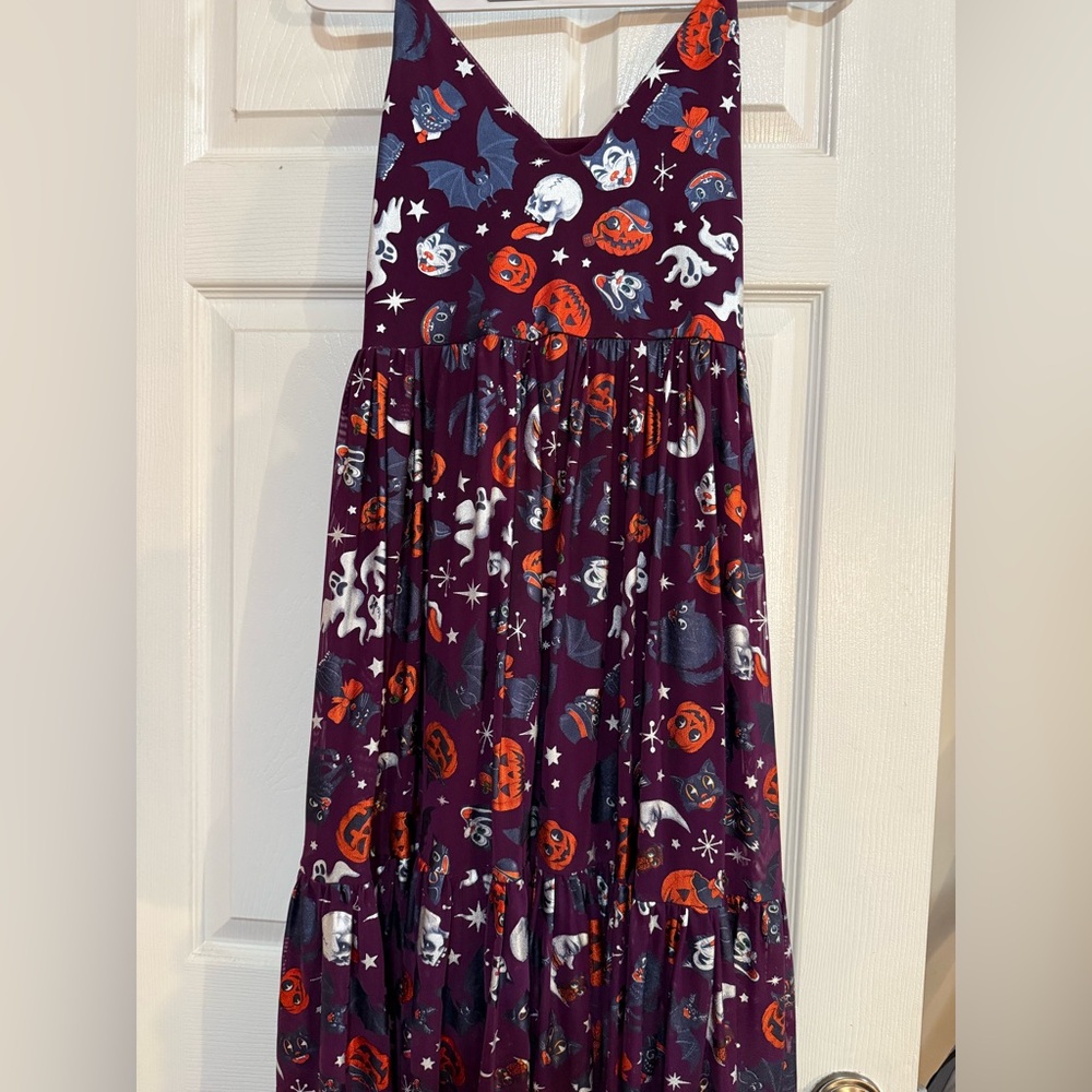 Blackmilk Purple Halloween Print Dress